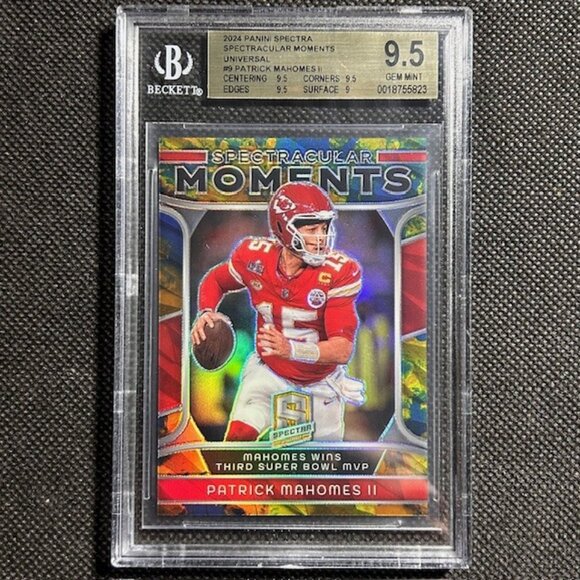 Patrick Mahomes 2024 Panini Spectra Gold Prizm /10 Spectracular Moments BGS 9.5 - Picture 1 of 2